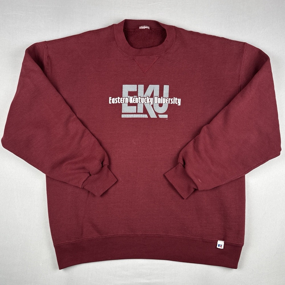Vintage 90s Russell Athletic Eastern Kentucky University EKU Crewneck Sweatshirt